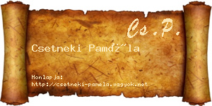 Csetneki Paméla névjegykártya